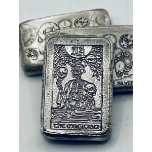 1 Ozt MK BarZ "The Magician" Tarot Card Weight Bar .999 Fine Silver