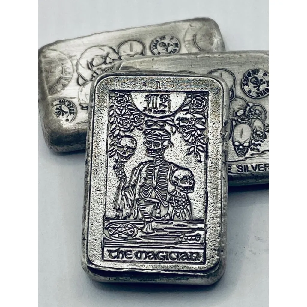 1 Ozt MK BarZ "The Magician" Tarot Card Weight Bar .999 Fine Silver