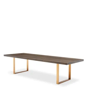 112320 - Dining Table Melchior 118.11" brown oak veneer