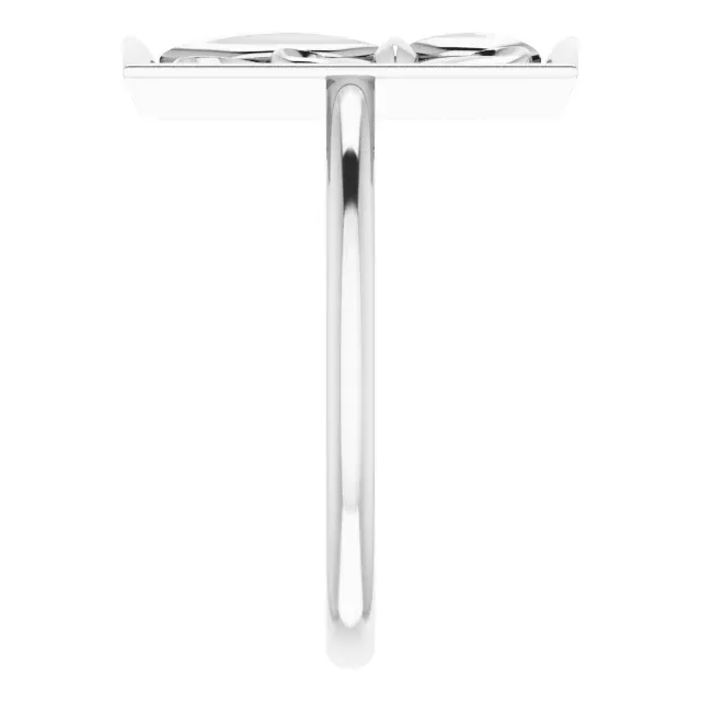 14K White Vintage-Inspired Cross Ring