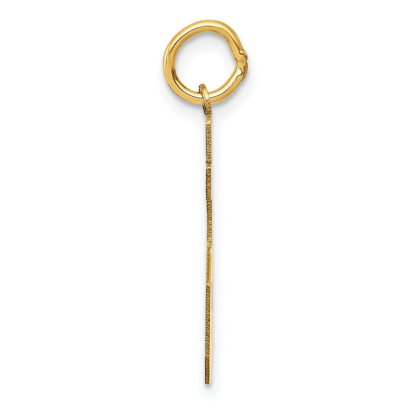 14k Yellow Gold Satin Brush Finish Medium Size Number 85 Charm Pendant