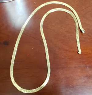 14k Yellow Gold Sleek Solid Herringone Chain 5mm 27.8g 24"
