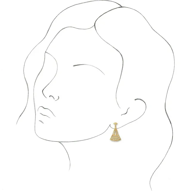 14K Yellow Vintage-Inspired Dangle Earrings