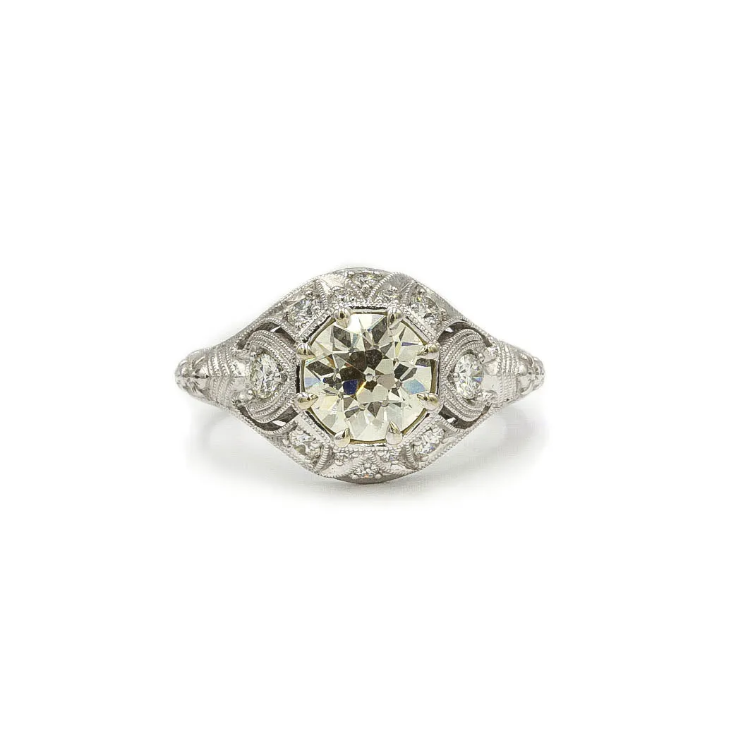 14kw 1.54ct Vintage-Inspired Jolie Diamond Ring