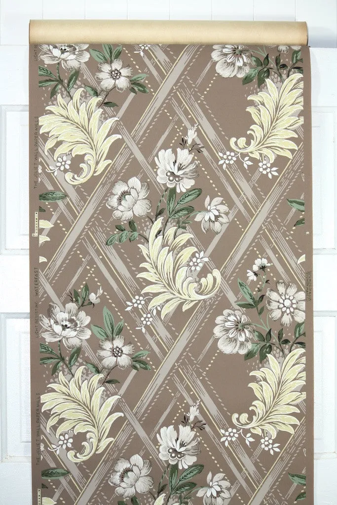1940s Floral Vintage Wallpaper
