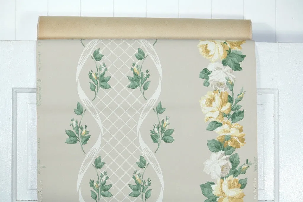 1940s Floral Vintage Wallpaper