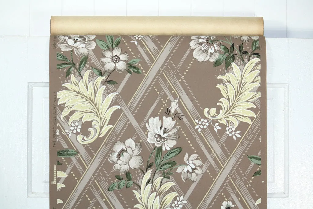 1940s Floral Vintage Wallpaper