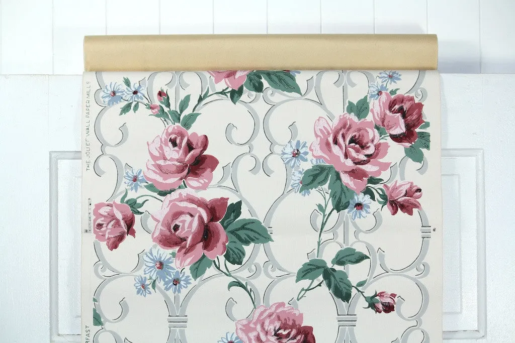 1940s Floral Vintage Wallpaper