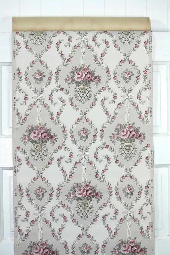 1940s Floral Vintage Wallpaper