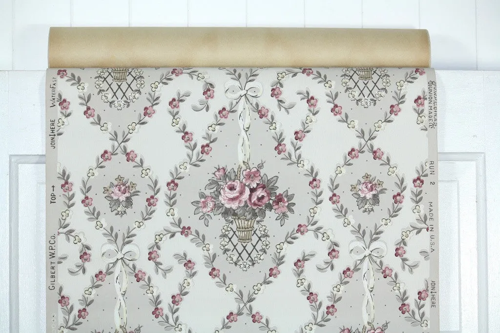 1940s Floral Vintage Wallpaper