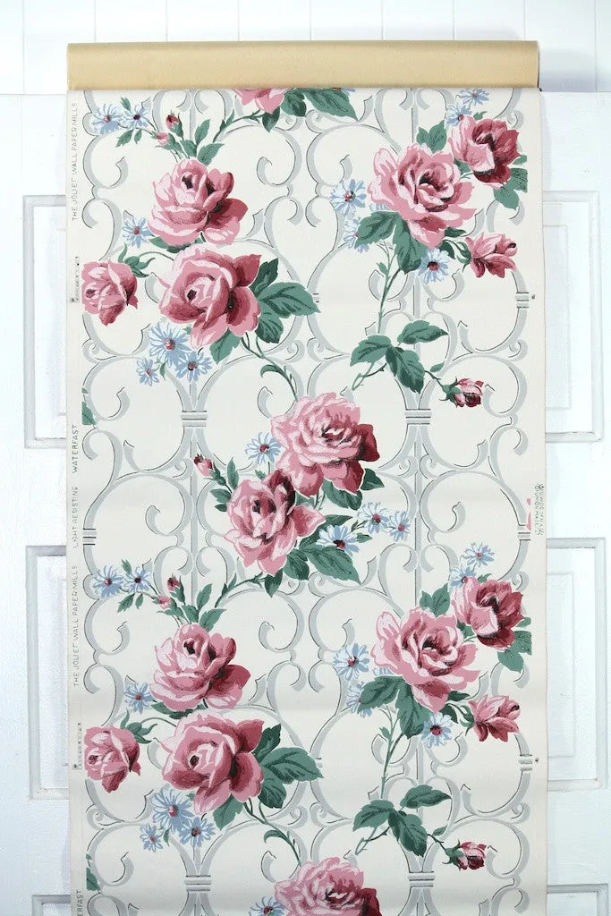 1940s Floral Vintage Wallpaper