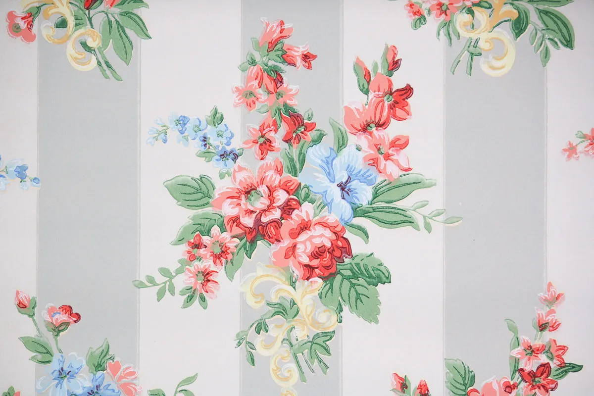 1950s Floral Vintage Wallpaper