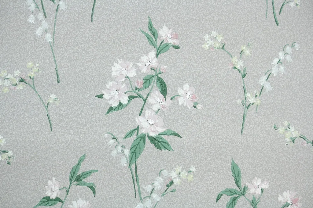 1950s Floral Vintage Wallpaper