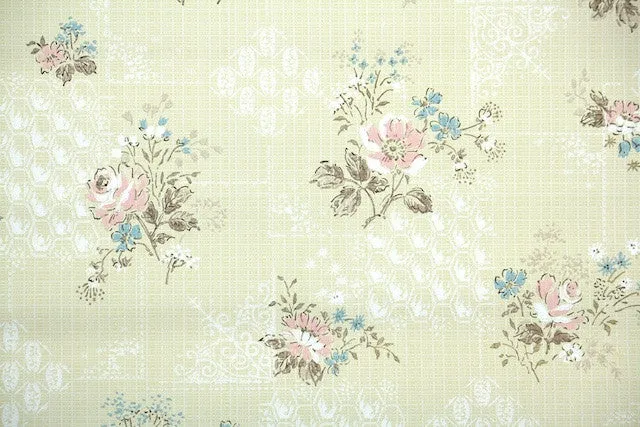1950s Floral Vintage Wallpaper