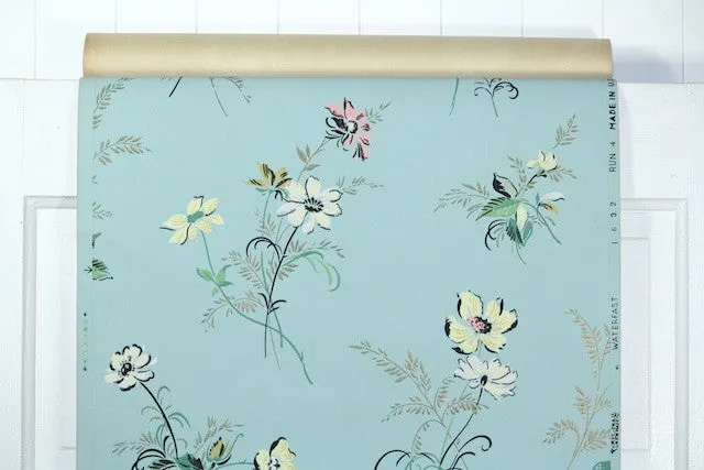 1950s Floral Vintage Wallpaper