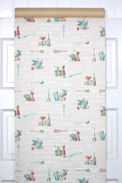 1950s Kitchen Vintage Wallpaper