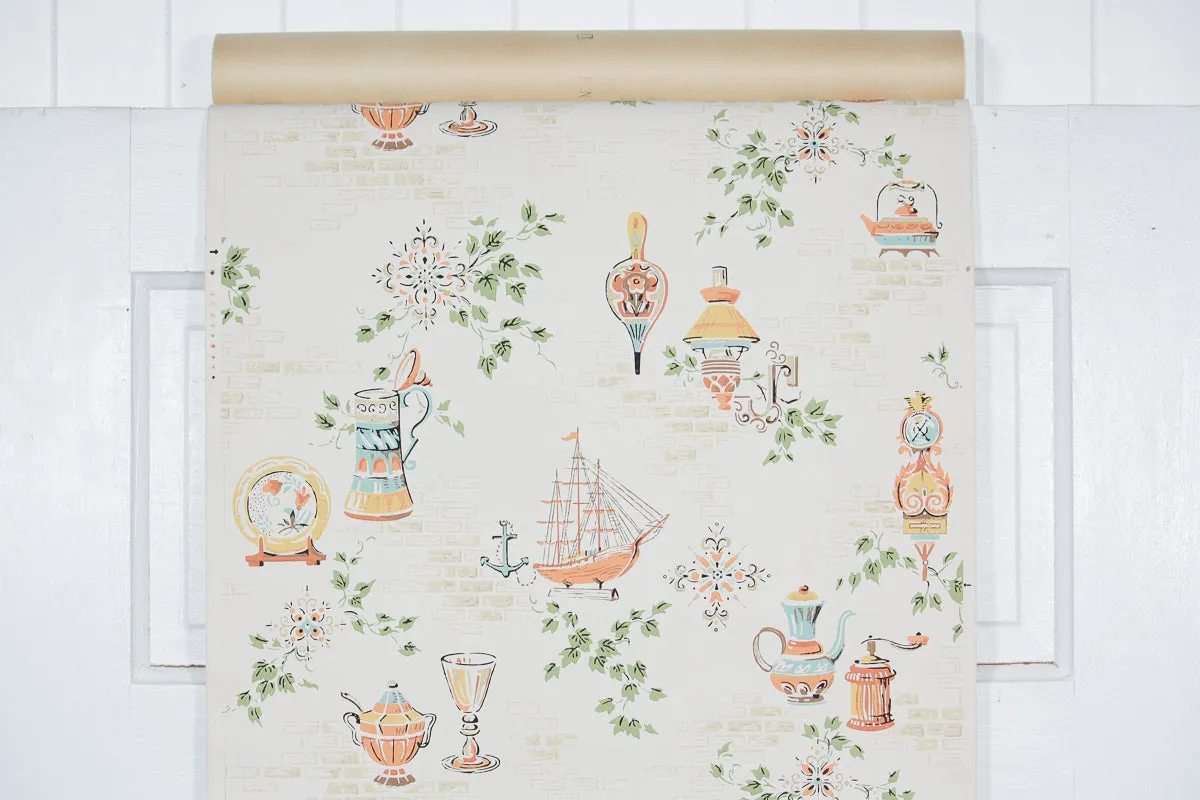 1950s Kitchen Vintage Wallpaper