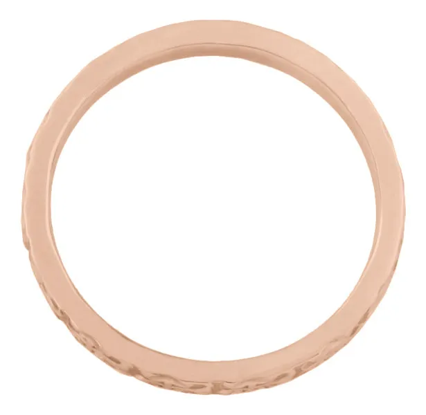 1950's Love Anchor and Cross Wedding Band in 14 Karat Rose Gold - 3mm Wide