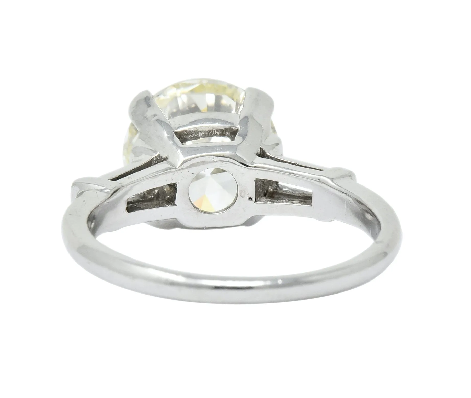 1950's Mid-Century 3.85 CTW Diamond Platinum Engagement Ring GIA