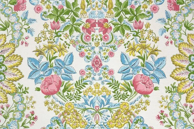 1960s Floral Damask Vintage Wallpaper