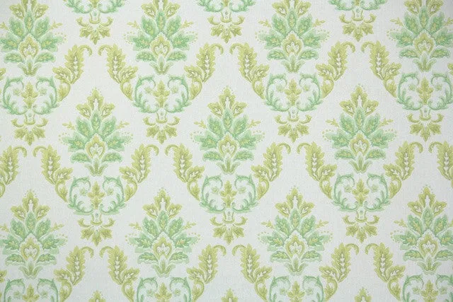 1970s Damask Vintage Wallpaper