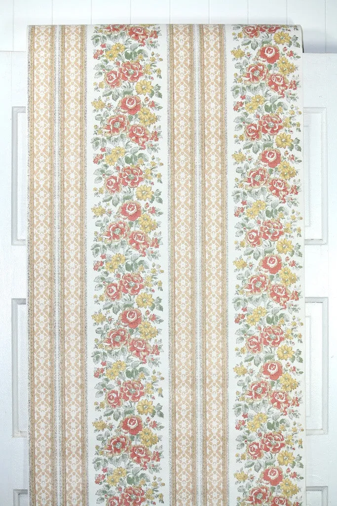 1970s Floral Vintage Wallpaper
