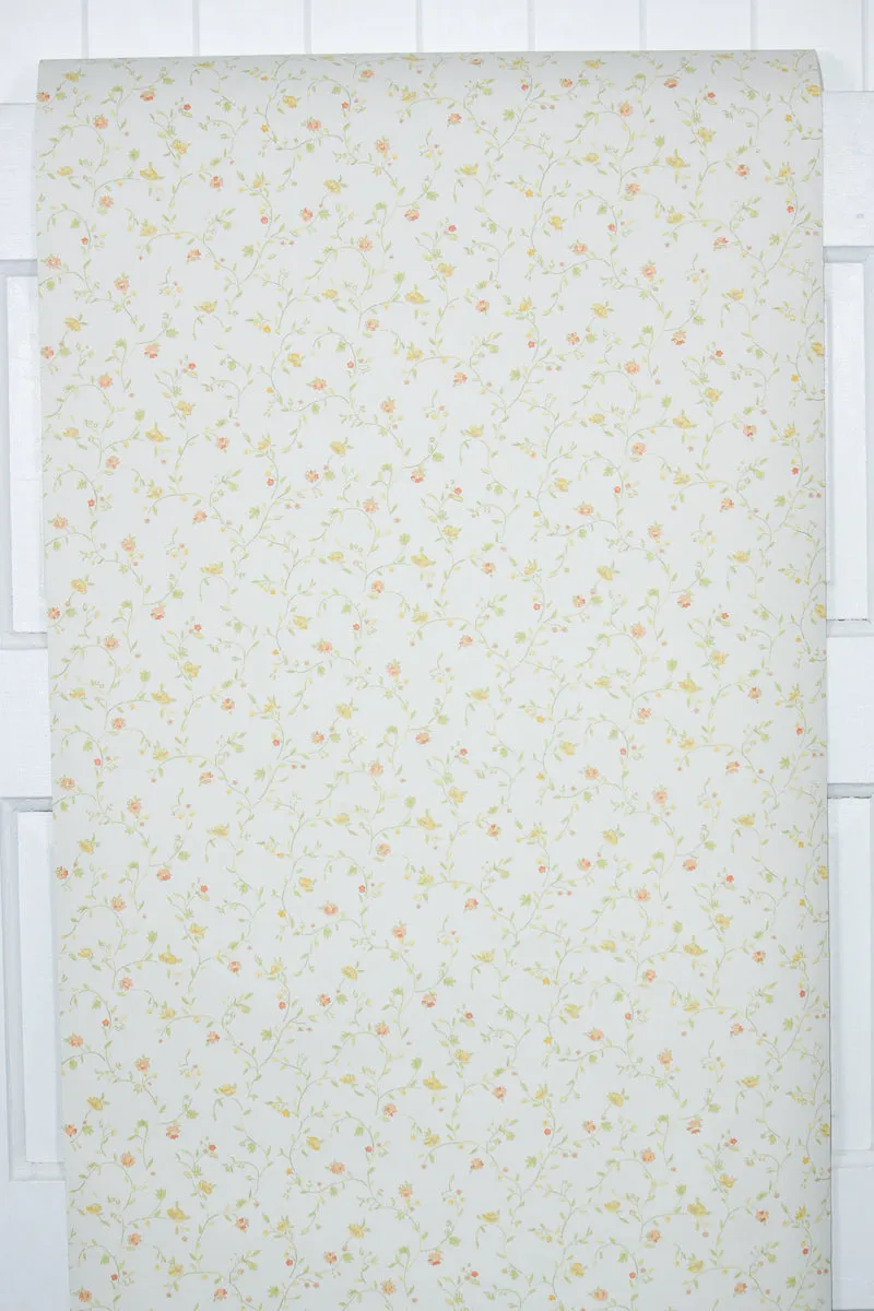 1970s Floral Vintage Wallpaper