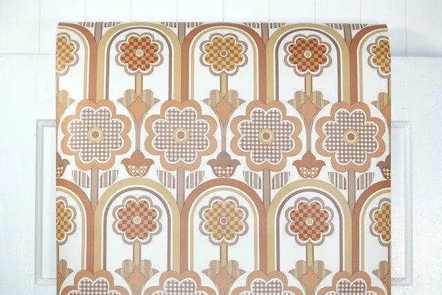 1970s Floral Vintage Wallpaper