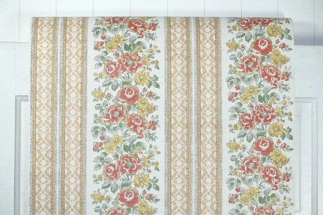 1970s Floral Vintage Wallpaper