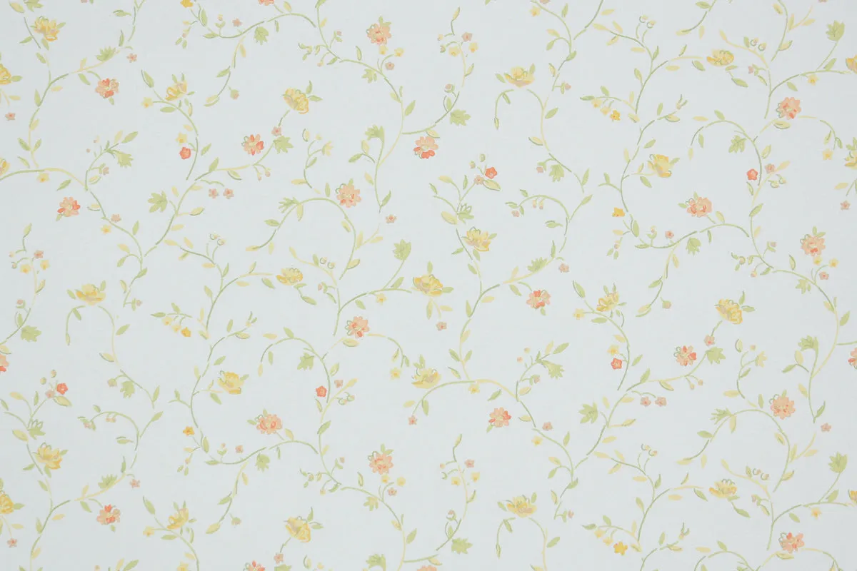 1970s Floral Vintage Wallpaper