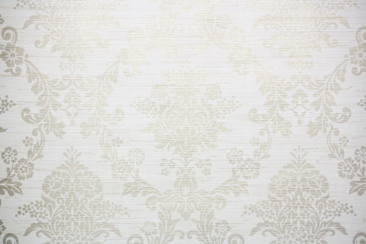 1980s Floral Damask Vintage Wallpaper