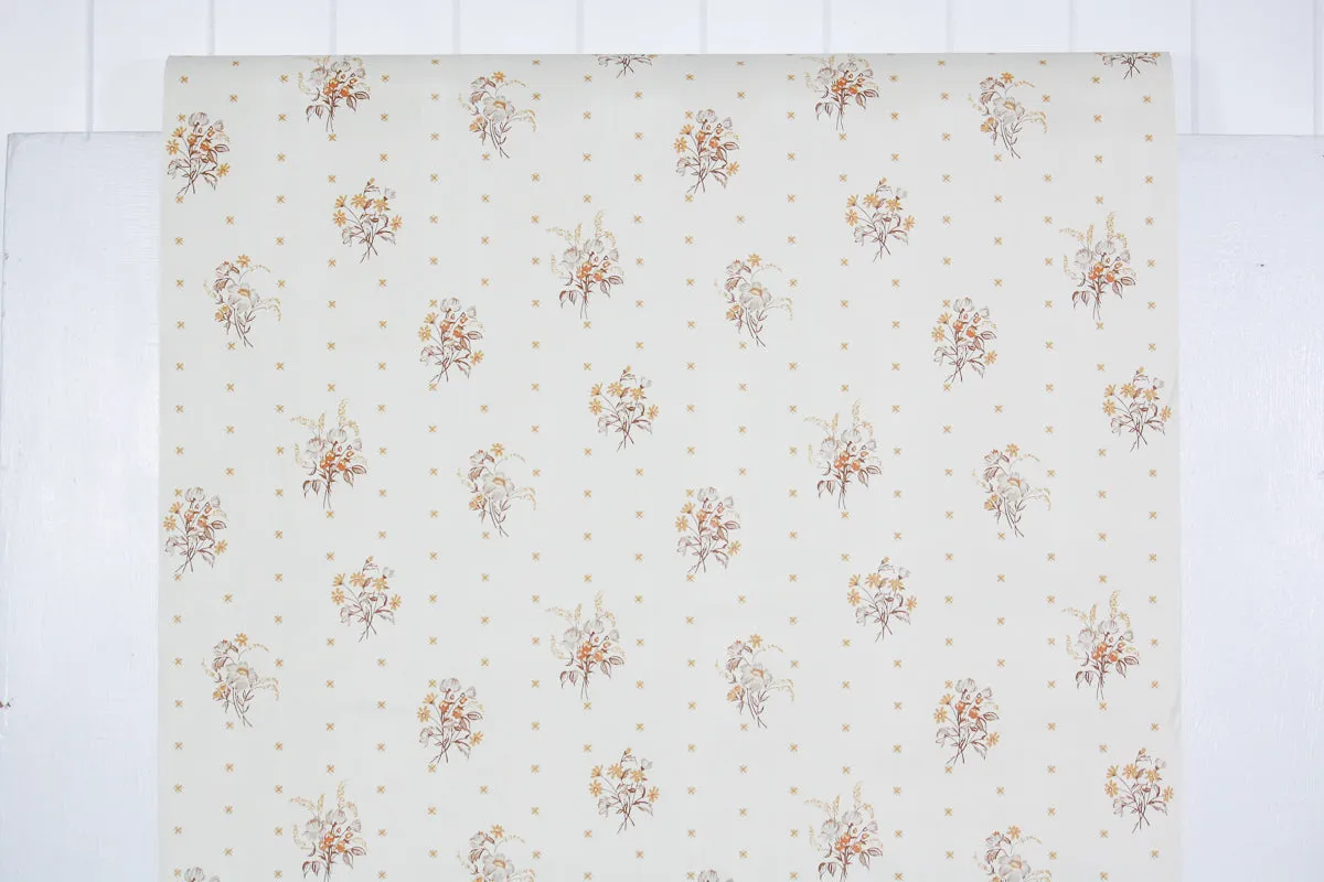 1980s Floral Vintage Wallpaper