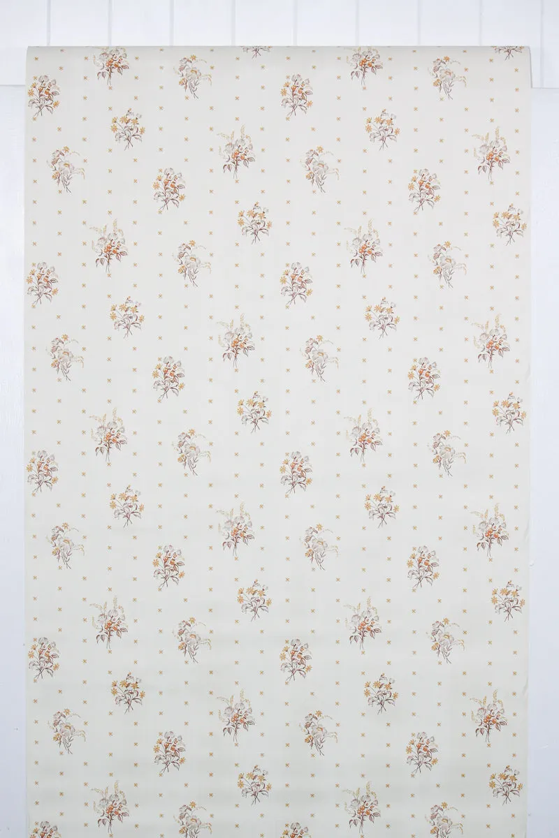 1980s Floral Vintage Wallpaper