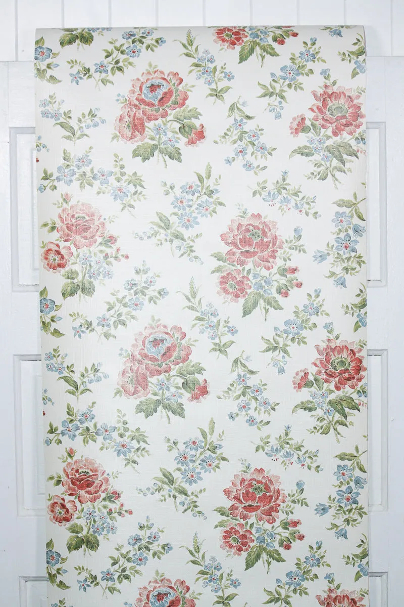 1980s Floral Vintage Wallpaper