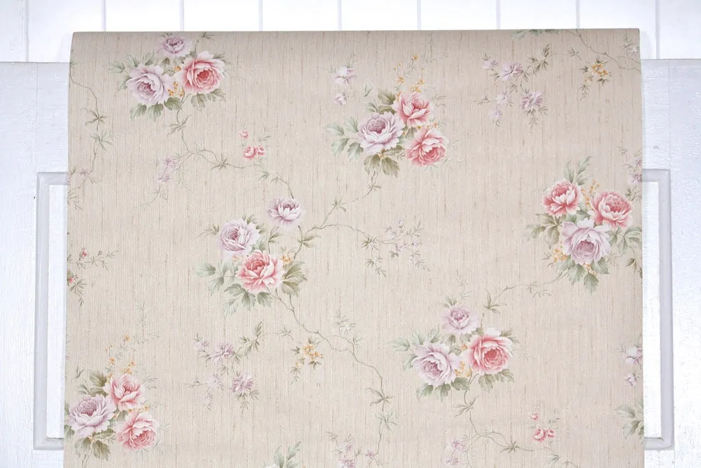 1980s Floral Vintage Wallpaper