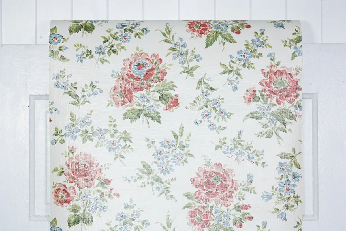 1980s Floral Vintage Wallpaper