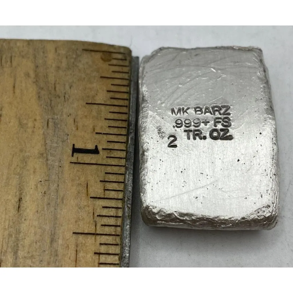 2 Ozt MK BarZ "The Gold Standard"  Weight Bar .999 Fine Silver