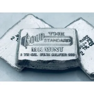 2 Ozt MK BarZ "The Gold Standard"  Weight Bar .999 Fine Silver
