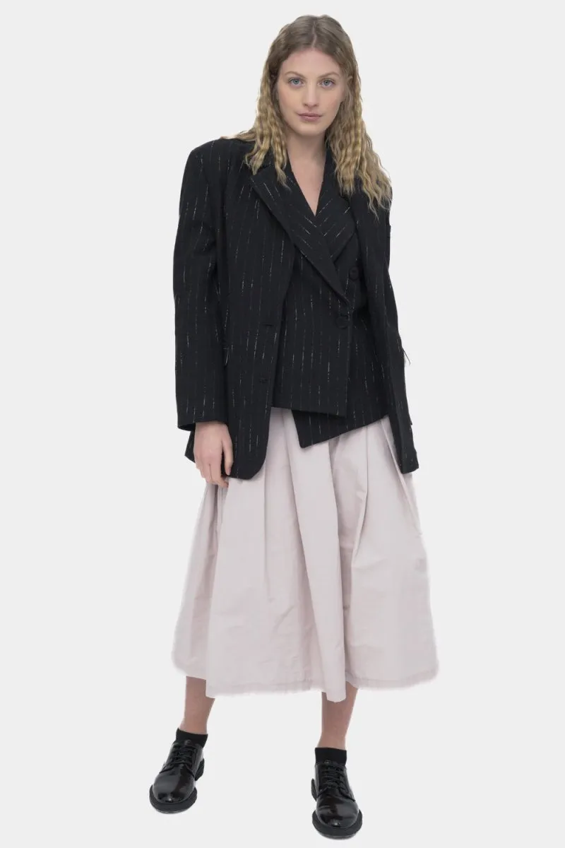 2 Pocket Cotton Striped Blazer Jacket