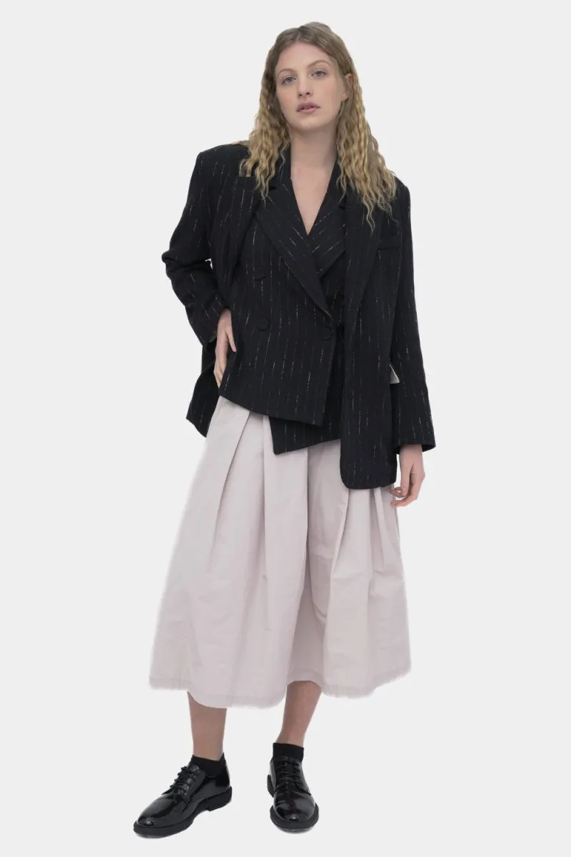 2 Pocket Cotton Striped Blazer Jacket