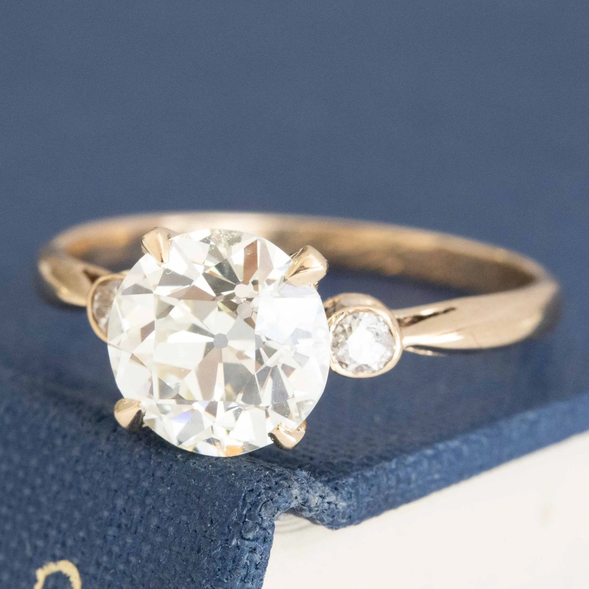 2.21ct Vintage Old European Cut Diamond Solitaire