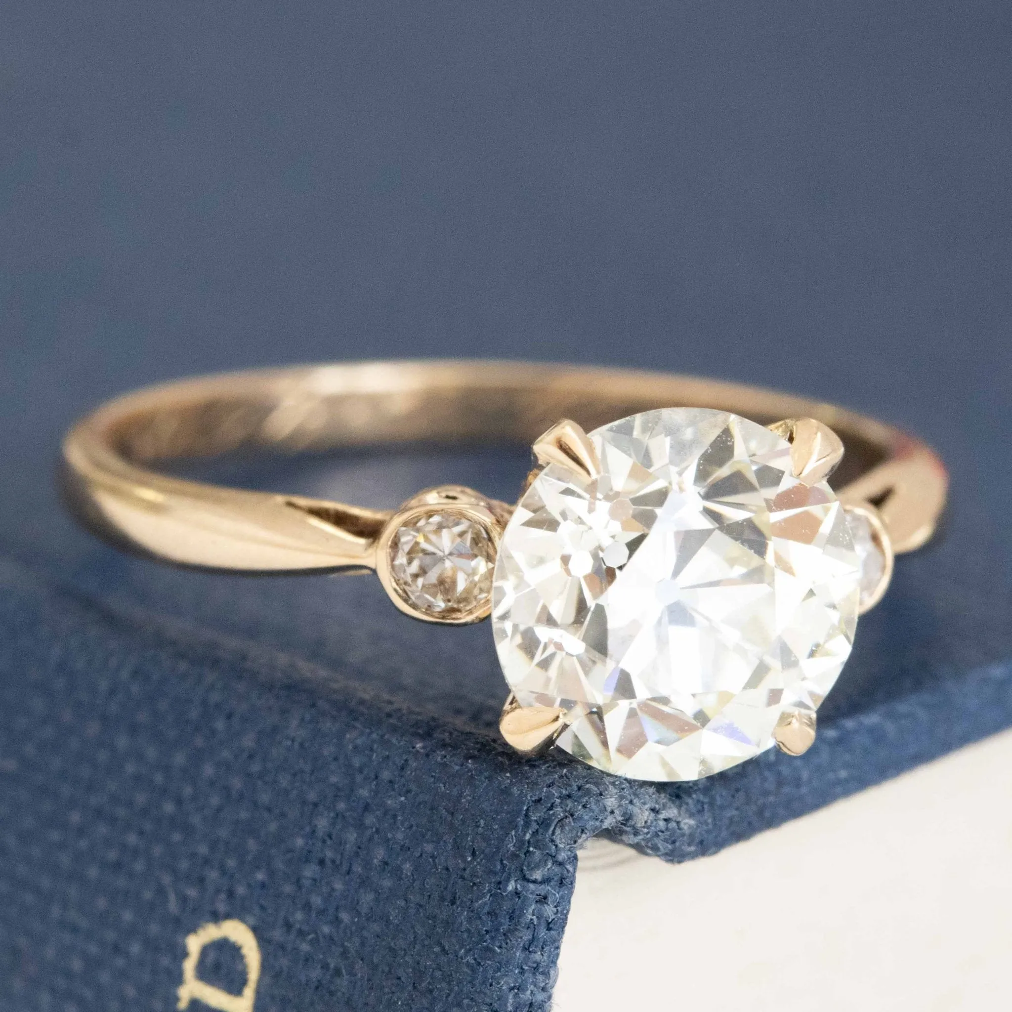 2.21ct Vintage Old European Cut Diamond Solitaire