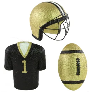 3 Assorted 4" Glitter Football/Helmet/Jersey Ornaments (Set of 3) MS1301H6