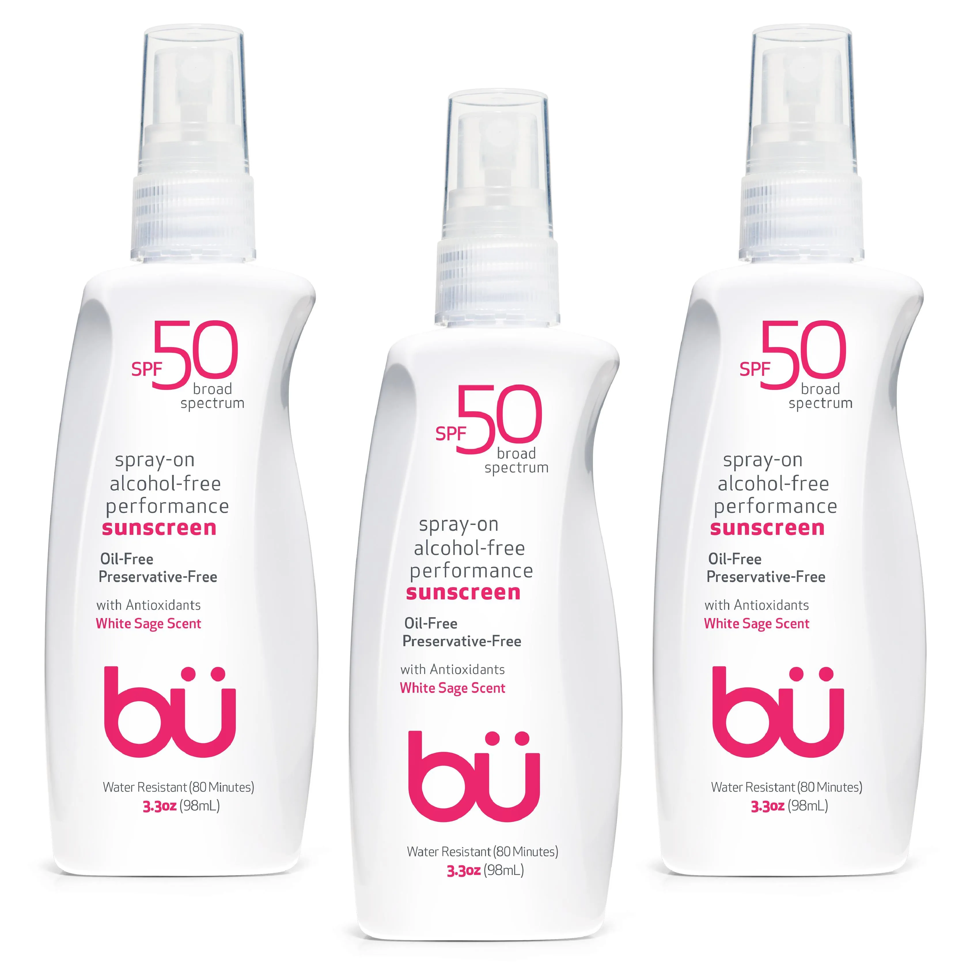 3-Pack (3.3oz) SPF 50 Alcohol-Free Sunscreen Spray w/natural essence of Sage