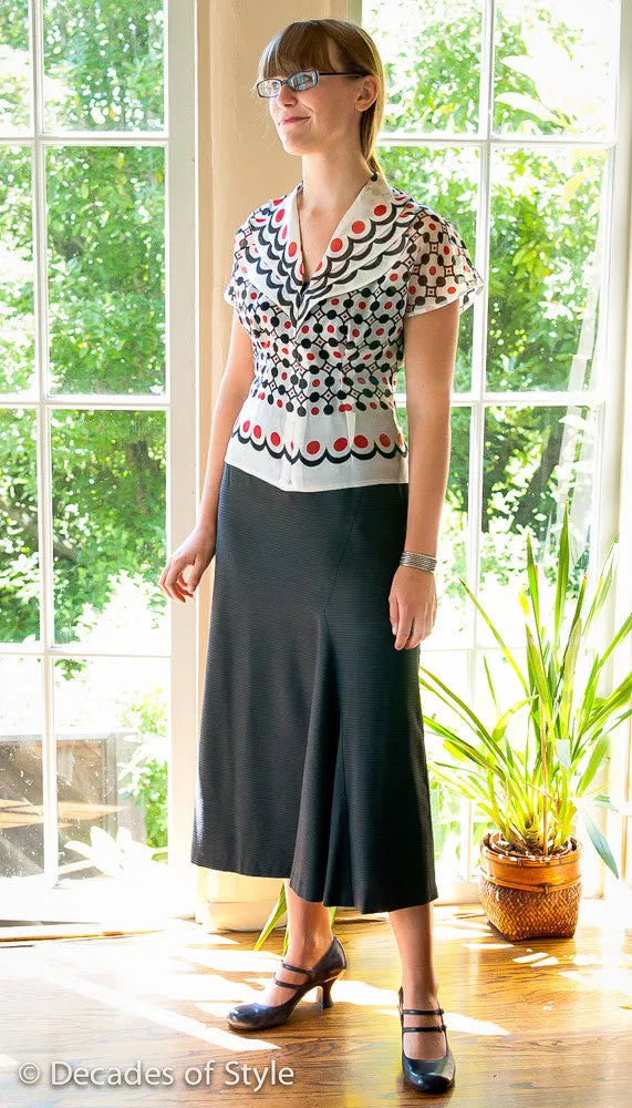 #4005    1940s Girl Friday Blouse