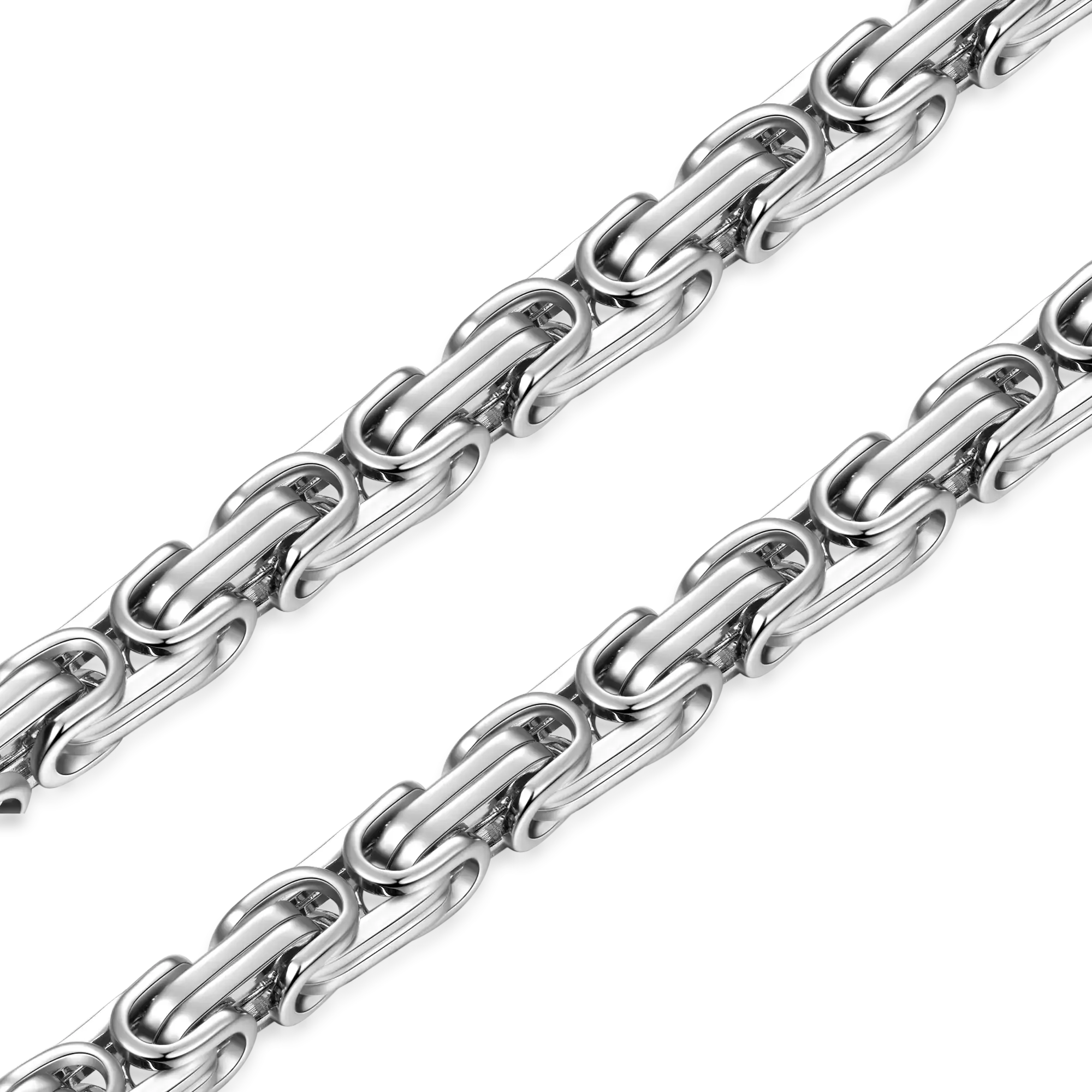 4mm Byzantine Chain - White Gold