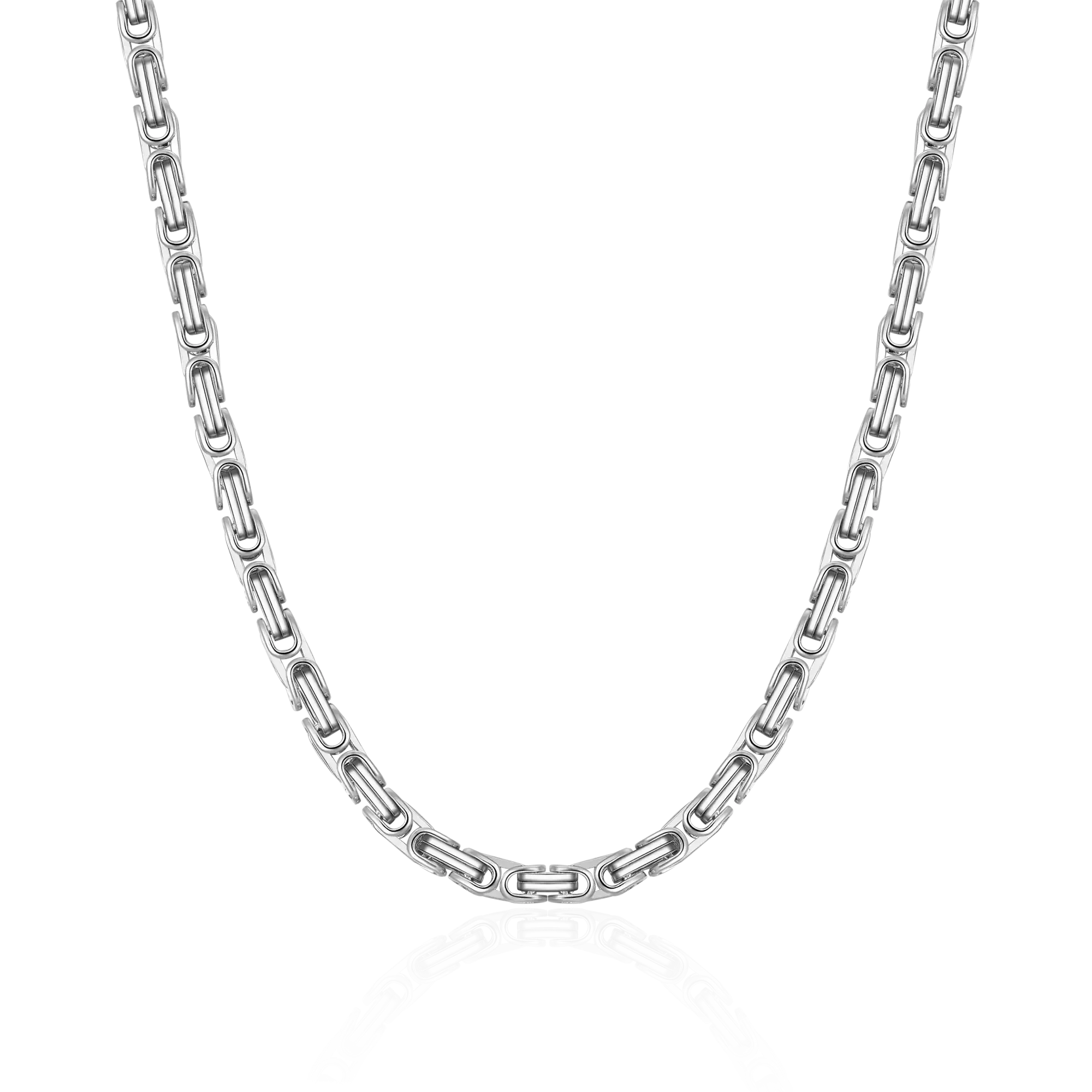 4mm Byzantine Chain - White Gold
