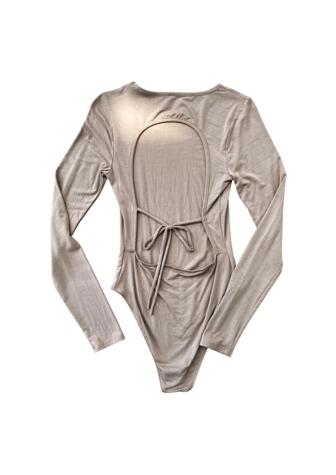 Adalynn Back Cut-Out Bodysuit - Beige