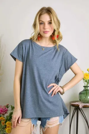 ADORA Pleat Back Casual Knit Tunic Top