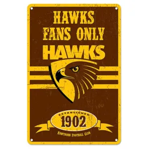 AFL Hawthorn Hawks Retro Metal Sign